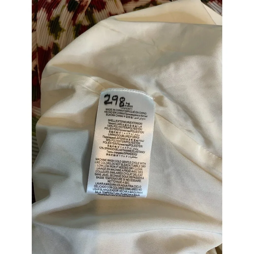 BCBG Max Azria Abstract Floral Accordion Pleated Mini Dress NWT $298, Size 6 - Picture 7 of 7